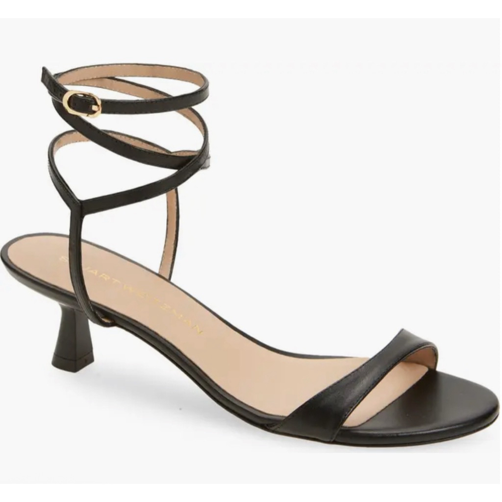Stuart Weitzman Black Nudist Wrap Sandals Size 8.5